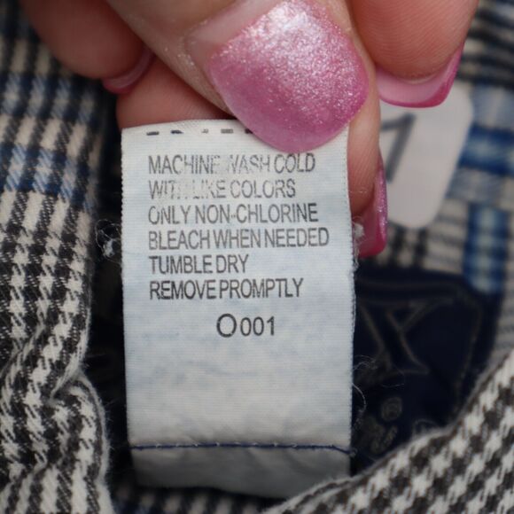 Wrangler Shirt Mens Medium Blue 20X Outdoor Fish Hike Camp Work Button Up - Picture 7 of 16